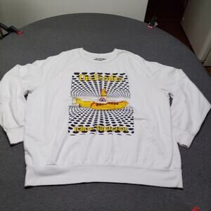 Beatles Yellow Submarine Sweatshirt 2XL White Fleece Graphic